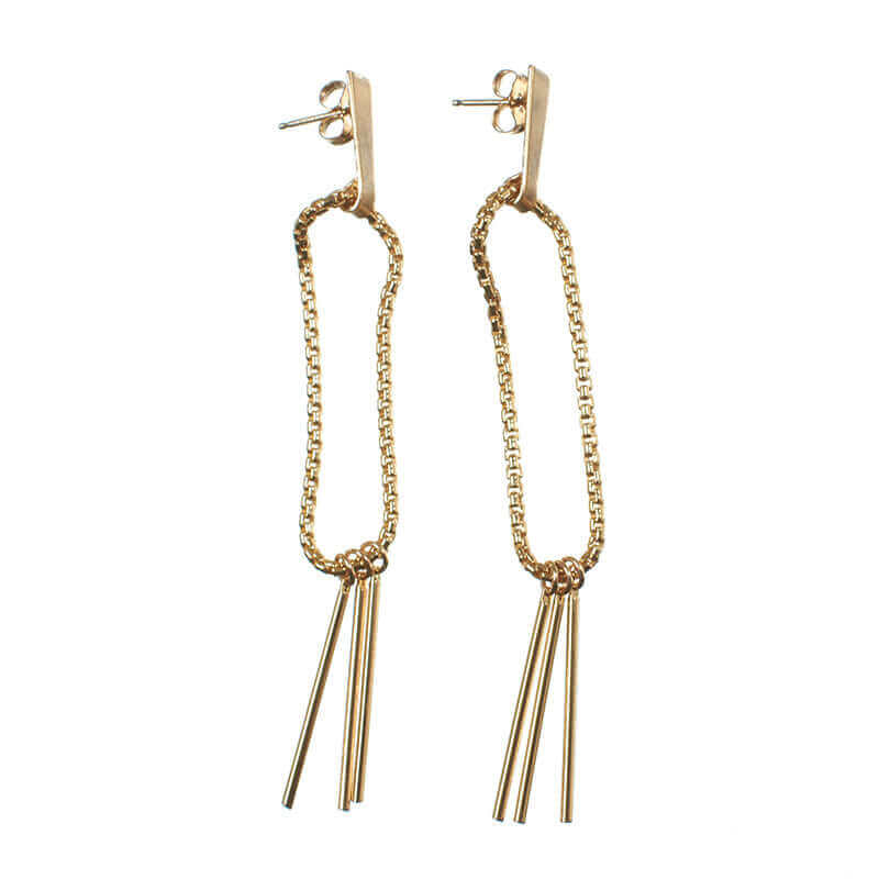 18K Yellow Gold Diamond Hanging Earrings - 2648701
